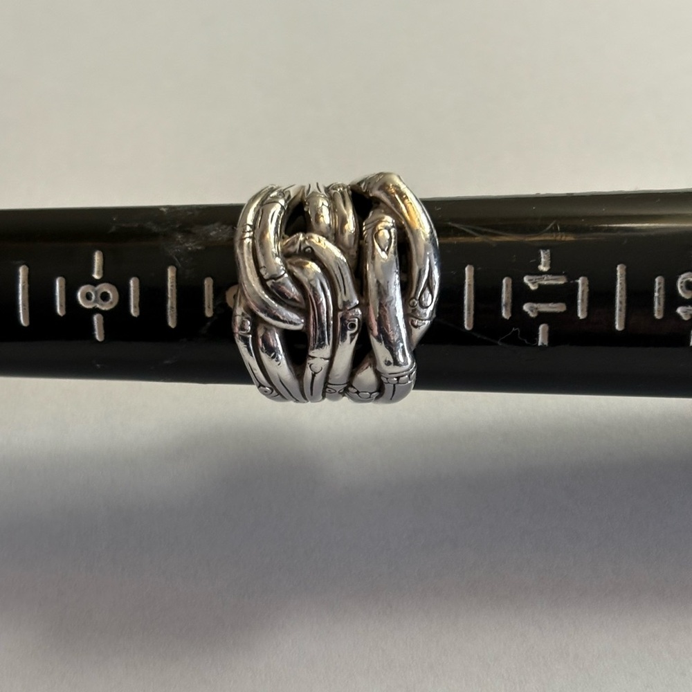 John Hardy STERLING SILVER BAMBOO COLLECTION WOVEN RING size 9.5
